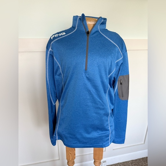 Ping Blue and Gray performance 1/4 Zip sensorcool pullover men’s size Medium - Picture 2 of 9